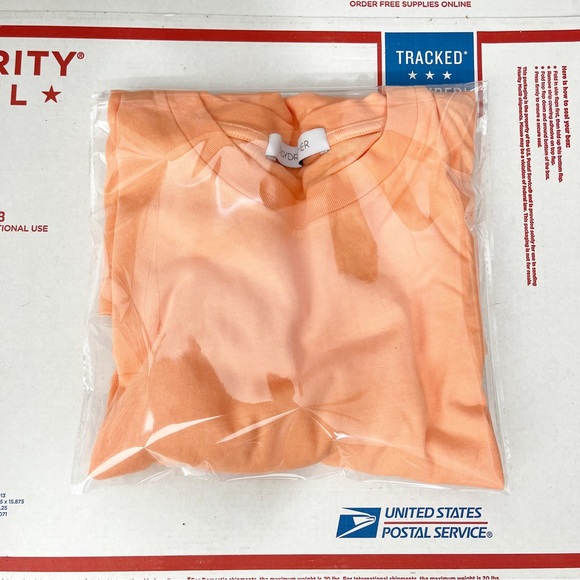 Daydreamer Crewneck Short Sleeve Tee in Peach Orange Sherbert - Picture 5 of 5